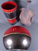 REUBEN UGBINE TERRACOTTA SCULPTURE, signed and dated 1989, depicting a robed Nigerian man, 39.5cms H