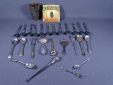 EPNS CUTLERY, Royal Doulton dish, horn beaker ETC