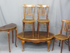 MIXED FURNITURE PARCEL to include a Sheraton fan style inlaid coffee table, 122cms L, a single