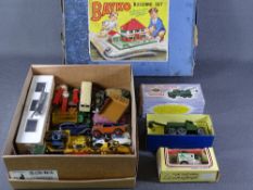 DINKY TOY & OTHER DIECAST VEHICLES and a vintage Bayko building set, mainly unboxed vehicles, play