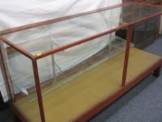 VINTAGE GLASS TOP SHOP COUNTER/CABINET, 90cms H, 181.5cms W, 60cms D
