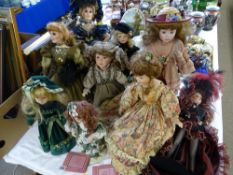 MODERN PORCELAIN HEAD COLLECTORS DOLLS, a quantity, original designs by Maryse Nicole produced by