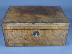 VICTORIAN FIGURED WALNUT WRITING SLOPE