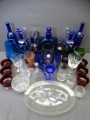 VICTORIAN & LATER BRISTOL BLUE and other colourful glassware, a good quantity