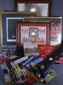MANCHESTER UNITED INTEREST - a collector's quantity including signed prints, books, programmes along