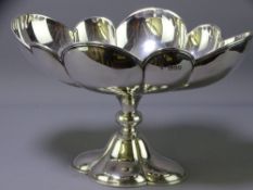 EXCELLENT PETAL FORM SILVER PEDESTAL BOWL, London 1903, maker Horace Woodward & Co Ltd, 17cms H,
