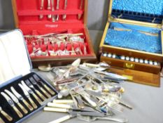 Community part canteen by Oneida, loose cutlery and another part canteen