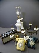 MIXED ANTIQUE & VINTAGE COLLECTABLES including a French style gilt metal and alabaster ceiling light