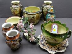 MODERN ORIENTAL POTTERY, VASES & PLANTERS a quantity