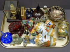 MIXED CHINESE/JAPANESE ORNAMENTAL WARE, cork work and other displays ETC
