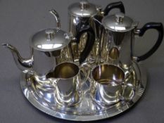 EPNS TEASET & TRAY, 5 piece, the tray non-matching