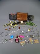 STERLING SILVER and other jewellery, vintage compacts ETC including Amber pendants, Betsey Johnson