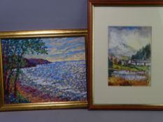 PAUL STEPHENS oil on board - titled 'Sunrise Caswell Bay, Wales', monogrammed bottom right, 27 x