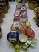 CONTINENTAL CABINET PORCELAIN, British cabinet miniatures and a Lavendar colour dressing table set