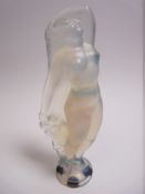 SABINO OPALESCENT GLASS CAR MASCOT -SILHOUETTE standing female in flowing robes 17cms H, makers