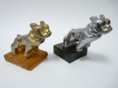 VINTAGE TRUCK MASCOTS X 2-MACK BULLDOGS two sizes including a 10cms H, 13cms L example with red eyes