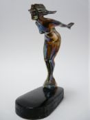 VINTAGE CAR MASCOT - ALBERT SPEED NYMPH marked R/D DES with indistinct numbers, circa 1920s, 16cms