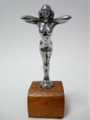 VINTAGE CAR MASCOT - AMO BATHING BELLE by DESMO stamped Copyright, circa 1938, 11cms H.