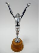VINTAGE CAR MASCOT - DAWN, DIVING NUDE by DESMO, stamped Copyright, circa 1935, 19cms H.