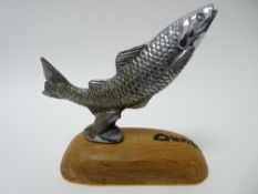 VINTAGE CAR MASCOT- LEAPING FISH by DESMO circa 1930, 10cms H, 15cms L.