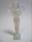 SABINO OPALESCENT GLASS CAR MASCOT-EGYPTIENNE standing female figure 12cms H, makers marks present.