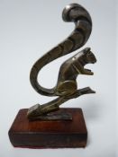 VINTAGE CAR MASCOT- STYLIZED SQUIRREL stamped LEBRUN, circa 1920s, rare, 11cms H.