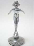 VINTAGE CAR MASCOT - ALBERT SPEED NYMPH by A E Lejeune, marked REG/ED, 11.5cms H.