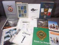 CAR MASCOT COLLECTORS CATALOGUES & EPHEMERA - A QUANTITY to include Chris Jones - British Car