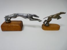 VINTAGE CAR MASCOTS X 2 - LEAPING WHIPPET by Birmingham Mascot Co, USA Prov Pat No 28287, circa