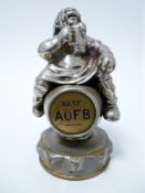 VINTAGE CAR MASCOT - ANTIDELUVIAN ORDER OF FROTH BLOWERS (AOFB) by Birmingham Medal Co, seated