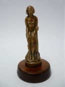 VINTAGE CAR MASCOT- STANDING WOMAN IN DRAPING SHAWL circa 1920s, unmarked, 12cms H.