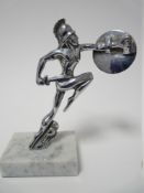 VINTAGE CAR MASCOT-WARRIOR WITH SHEILD British SALMSON motor manufacturer, circa 1930, 13cms H.