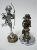 VINTAGE CAR MASCOTS X 2 - CHERUB/CUPID FIGURINES to include CUBBIT'S CUPID, circa 1920s, Reg No