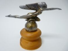 VINTAGE CAR MASCOT - SPIRIT OF WIND by A E Lejeune 9cms H, 17.5cms L.