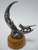 VINTAGE CAR MASCOT-CLAIR de LUNE/MOONLIGHT cat on moon, standing, after E T Mercier, French, bears