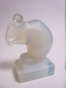 SABINO OPALESCENT GLASS CAR MASCOT- SOURIS/MOUSE 7.25cms H, makers marks present.