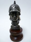 VINTAGE CAR MASCOT-MINERVA after P de Soete, Belgian, 1920-1930s, 14.5cms H. CORRECTED DESCRIPTION