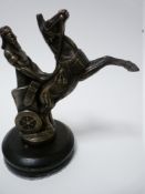 VINTAGE CAR MASCOT-ASSYRIAN CHARIOTEER bears the name BOFILL, 15cms H.