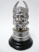 VINTAGE AUTOMOBILIA - LARGE ROVER VIKING HEAD possibly Rover desk item, 19cms H overall, circa