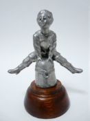VINTAGE CAR MASCOT - LEAPFROGGING BOY marked Reg 773051?, 10.5cms H.
