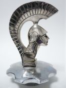 VINTAGE CAR MASCOT - GUERRIER/WARRIOR wearing Spartan type helmet, bears signature Darel, circa
