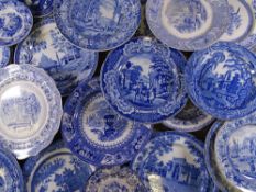 BLUE AND WHITE WARE-good selection (approx 26 pieces) of circular blue and white plates, various