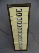 AN OFFICE WORLD 15- DRAWER FILING CHEST, 87 cms high.