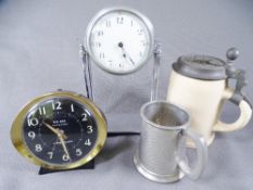 WESTCLOX BIG BEN REPEATER BEDROOM CLOCK, four pillar French Chrome mantel Clock, stoneware vintage