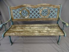 A GARDEN BENCH in wood and metal