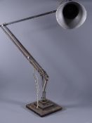 HERBERT TERRY & SONS- PATENTED CHROME ANGLE-POISE LAMP on a stepped square base