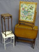 EDWARDIAN MAHOGANY AND CROSS BANDED Sutherland tea table and 4 other sundry pieces.