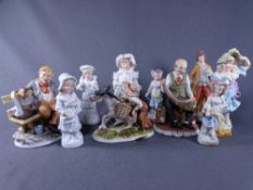 A PARCEL OF 5 MARURI AND OTHER FIGURINES and 5 other continental novelty figurines.