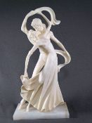 LARGE MODERN PARIAN GROUP of 2 dancing figures, 46 cms high