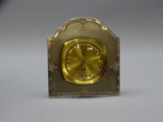 SILVER FRAMED EIGHT DAY ALARM CLOCK, London 1937, William Comyns and son ltd.